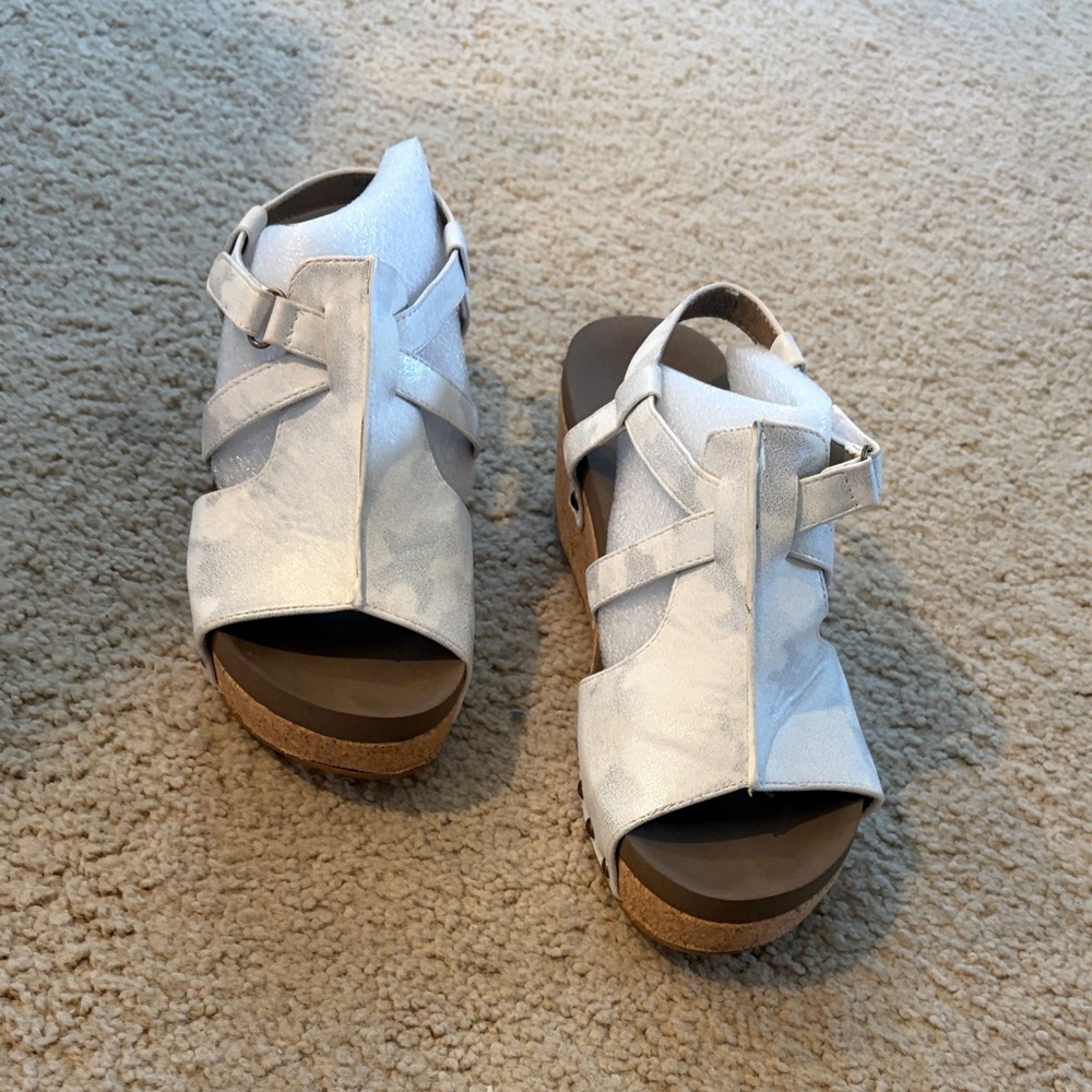 Corkys Metallic White Women's Sandals